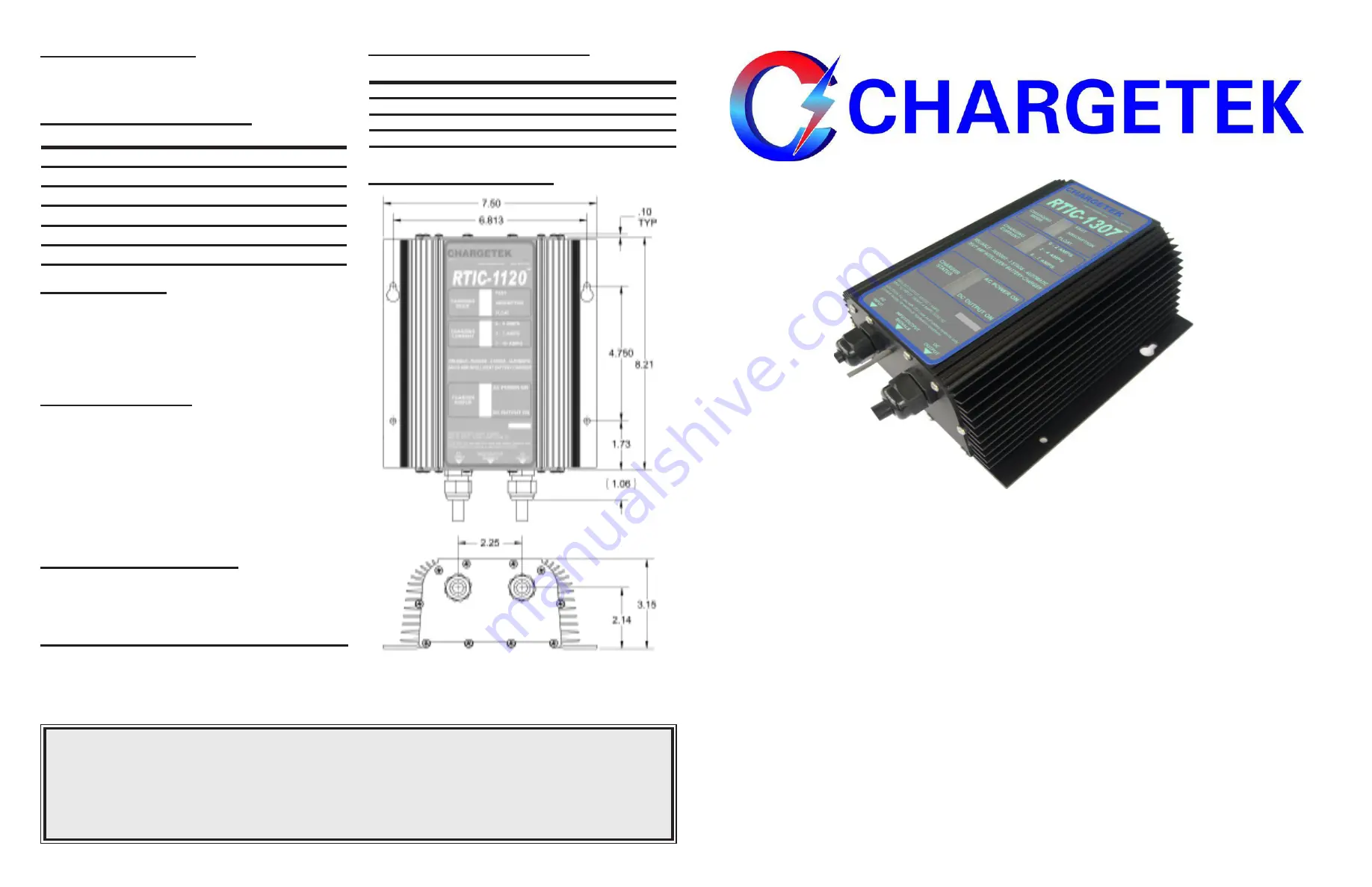 Chargetek RTIC-1307-WP Скачать руководство пользователя страница 1