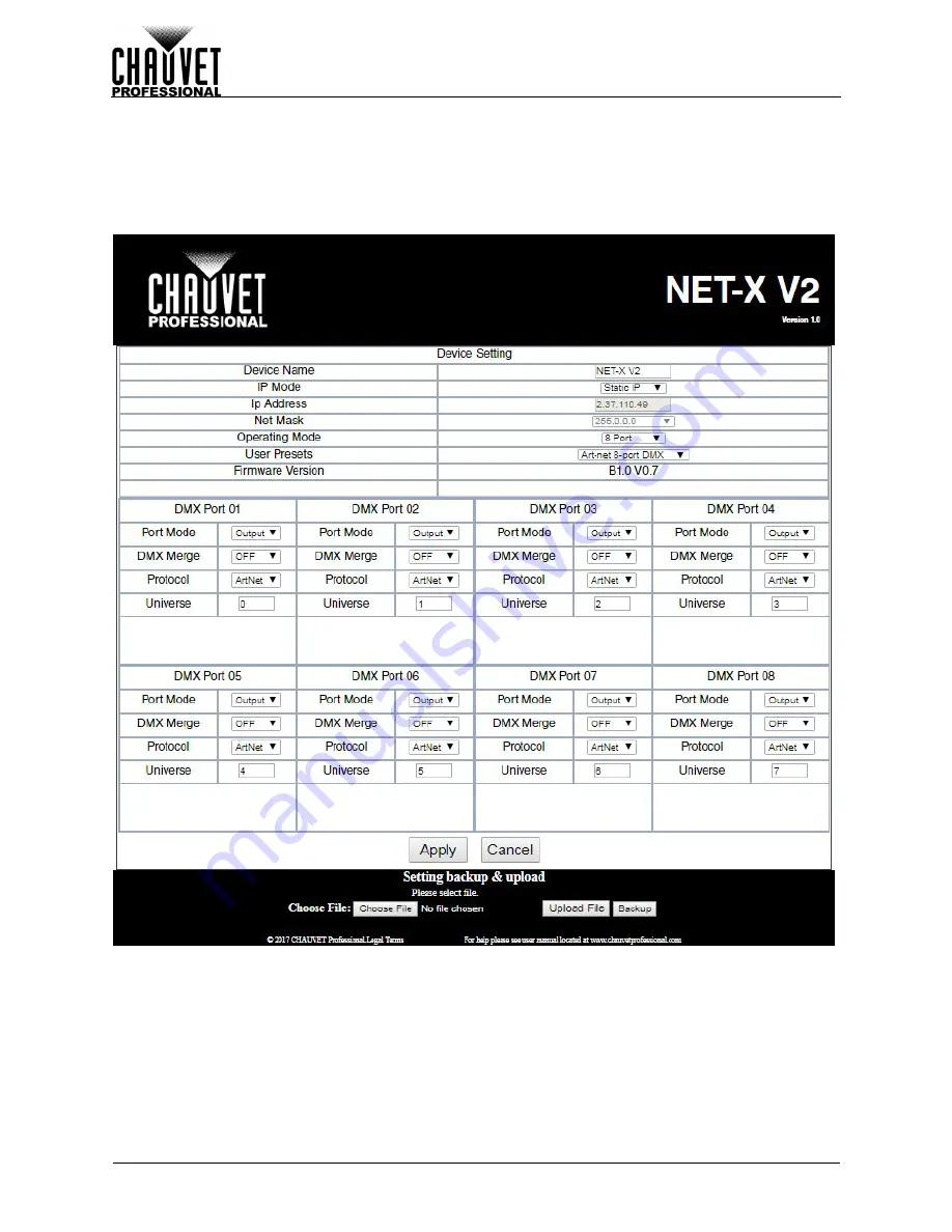 Chauvet Professional Net-X II Скачать руководство пользователя страница 111