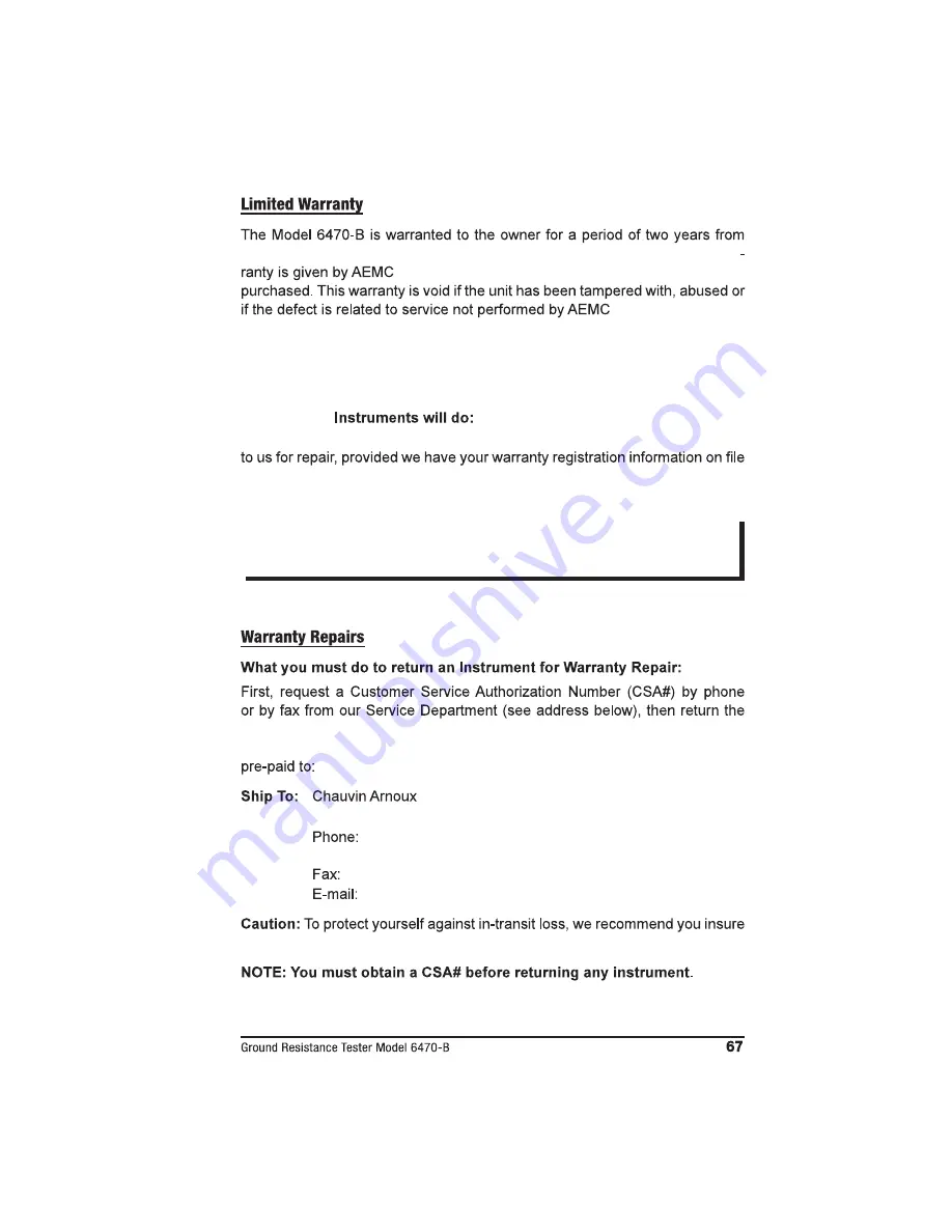 Chauvin Arnoux AEMC Instruments 2135.01 User Manual Download Page 68