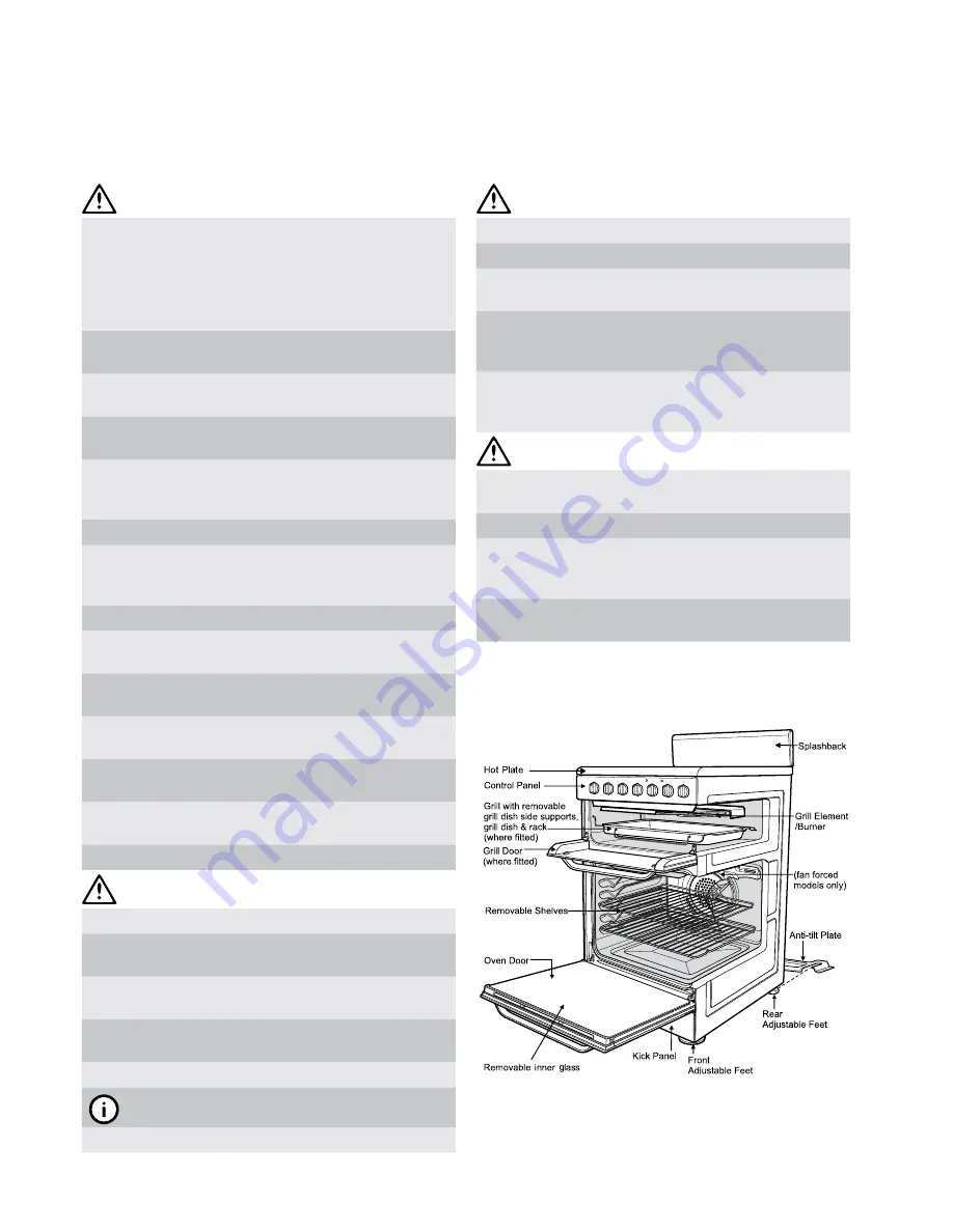 Chef cooking CFE532WA User Manual Download Page 3