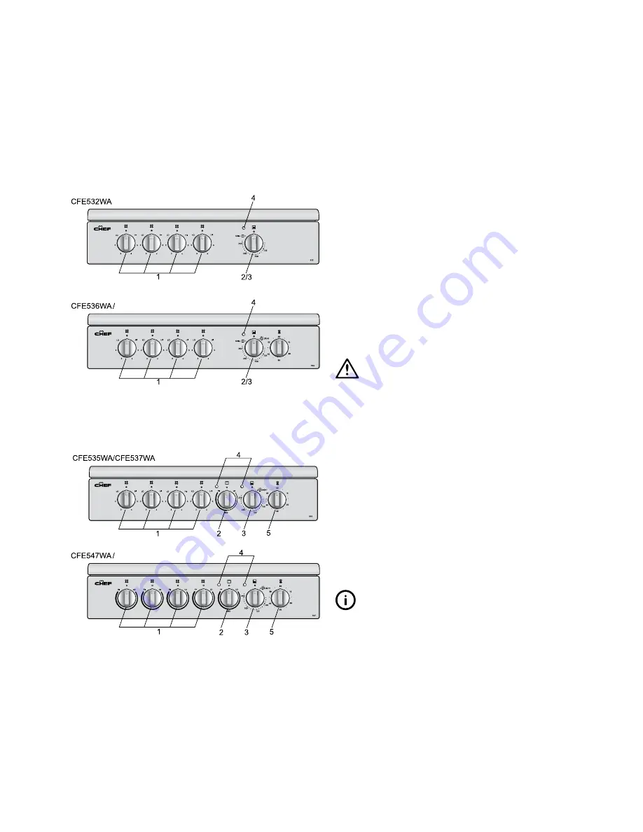 Chef cooking CFE532WA User Manual Download Page 8