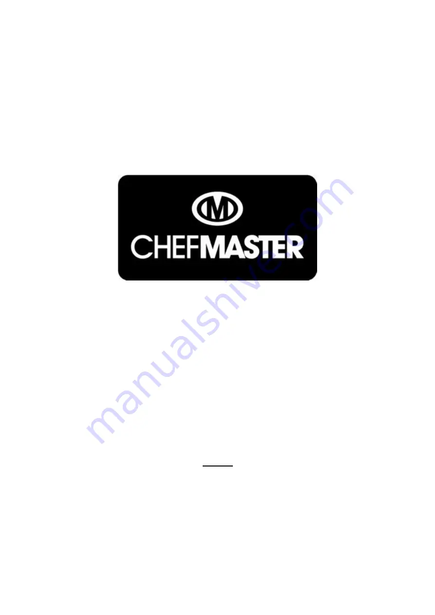 ChefMaster HEC822 Instruction Manual Download Page 1