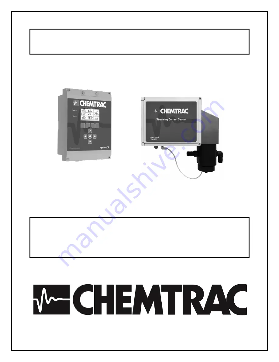 Chemtrac DuraTrac 4 Quick Start Up Manual Download Page 1