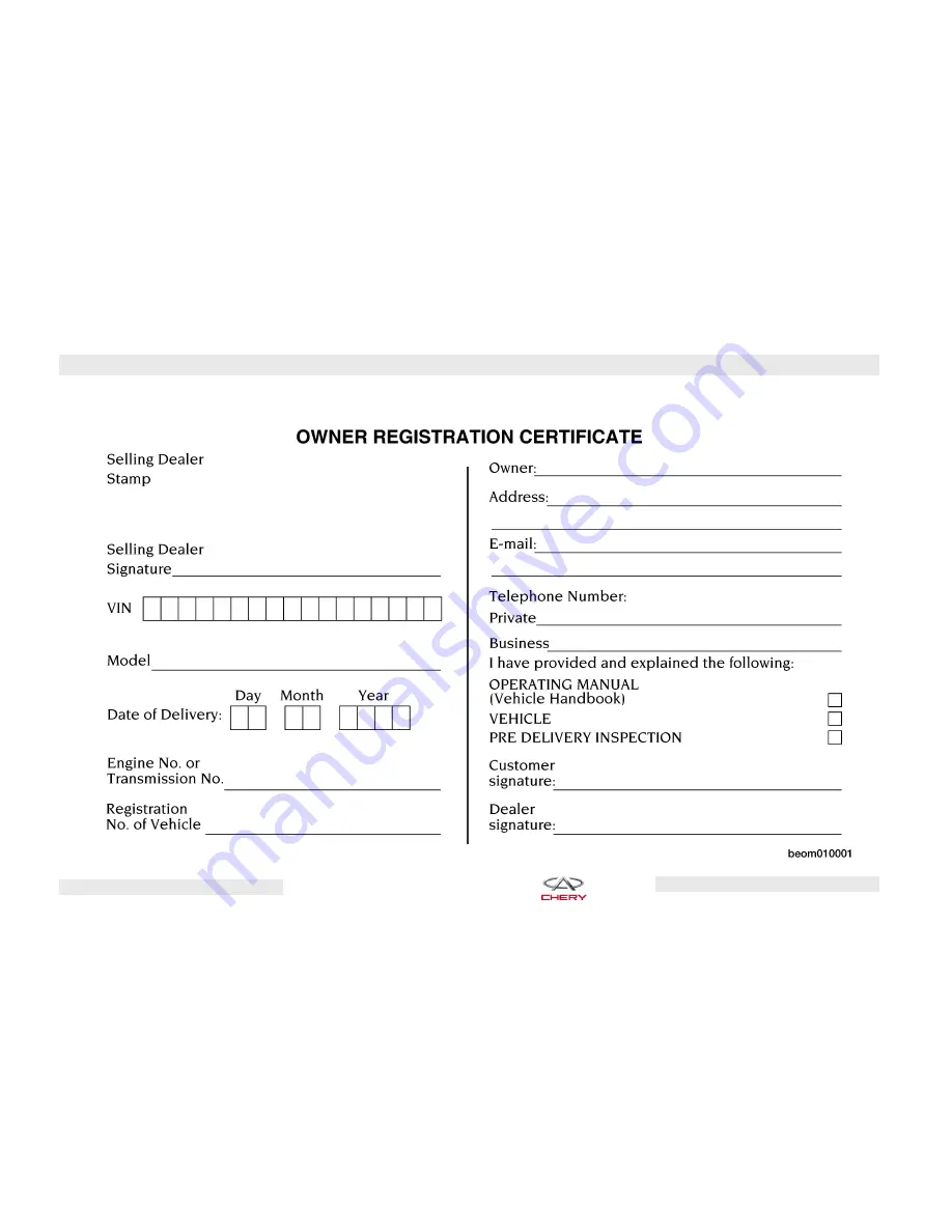 Chery J11 User Manual Download Page 8