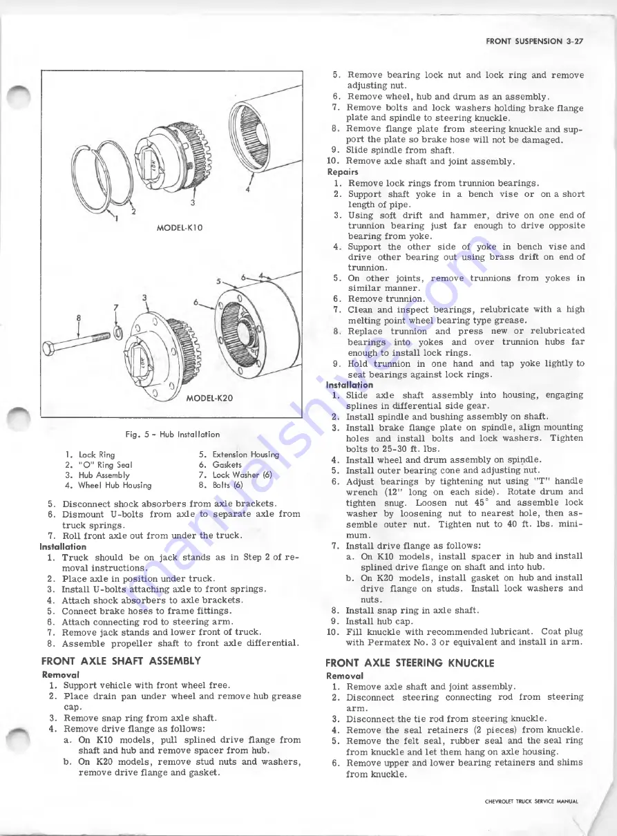 Chevrolet 10 Series 1967 Service Manual Download Page 155