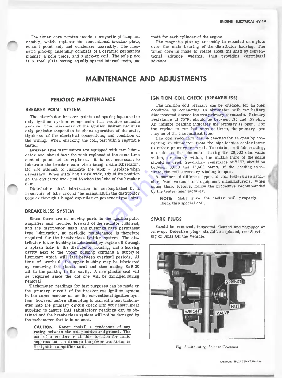 Chevrolet 10 Series 1967 Service Manual Download Page 367