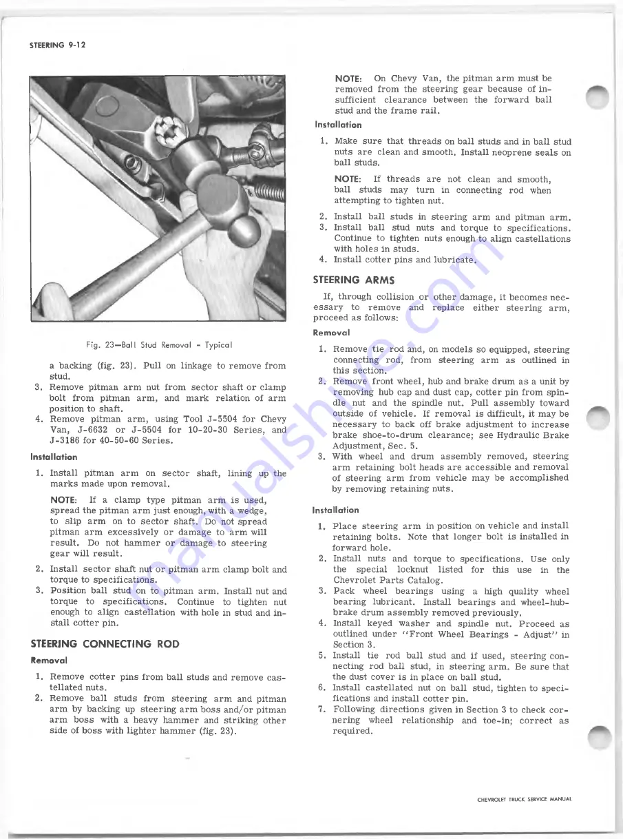 Chevrolet 10 Series 1967 Service Manual Download Page 466