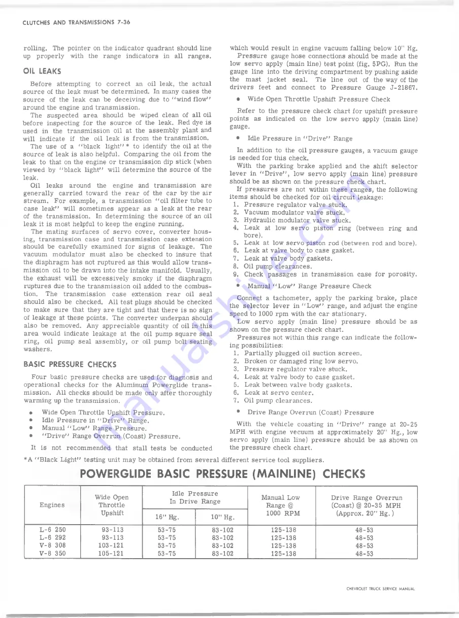 Chevrolet 10 Series 1970 Service Manual Download Page 466