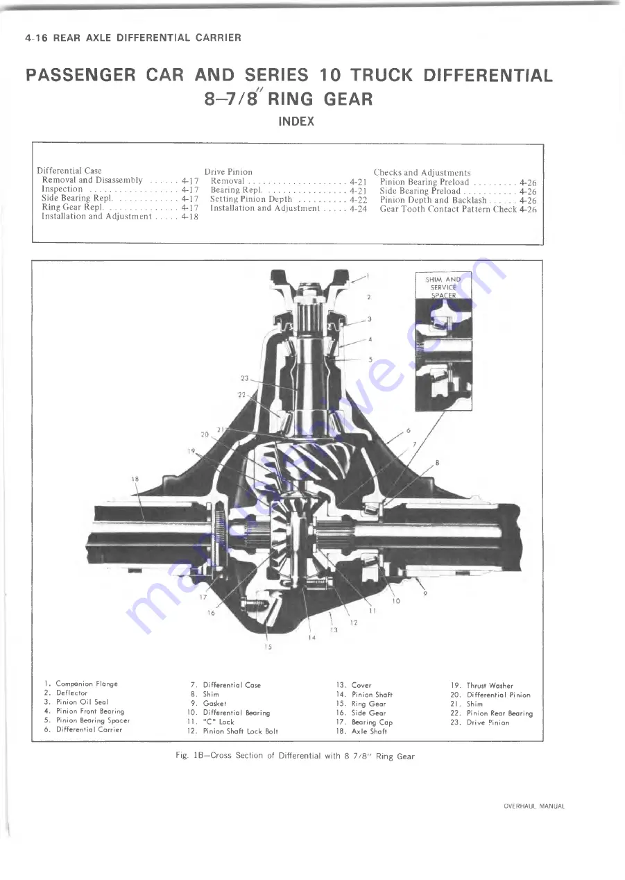 Chevrolet 10 series 1973 Overhaul Manual Download Page 47