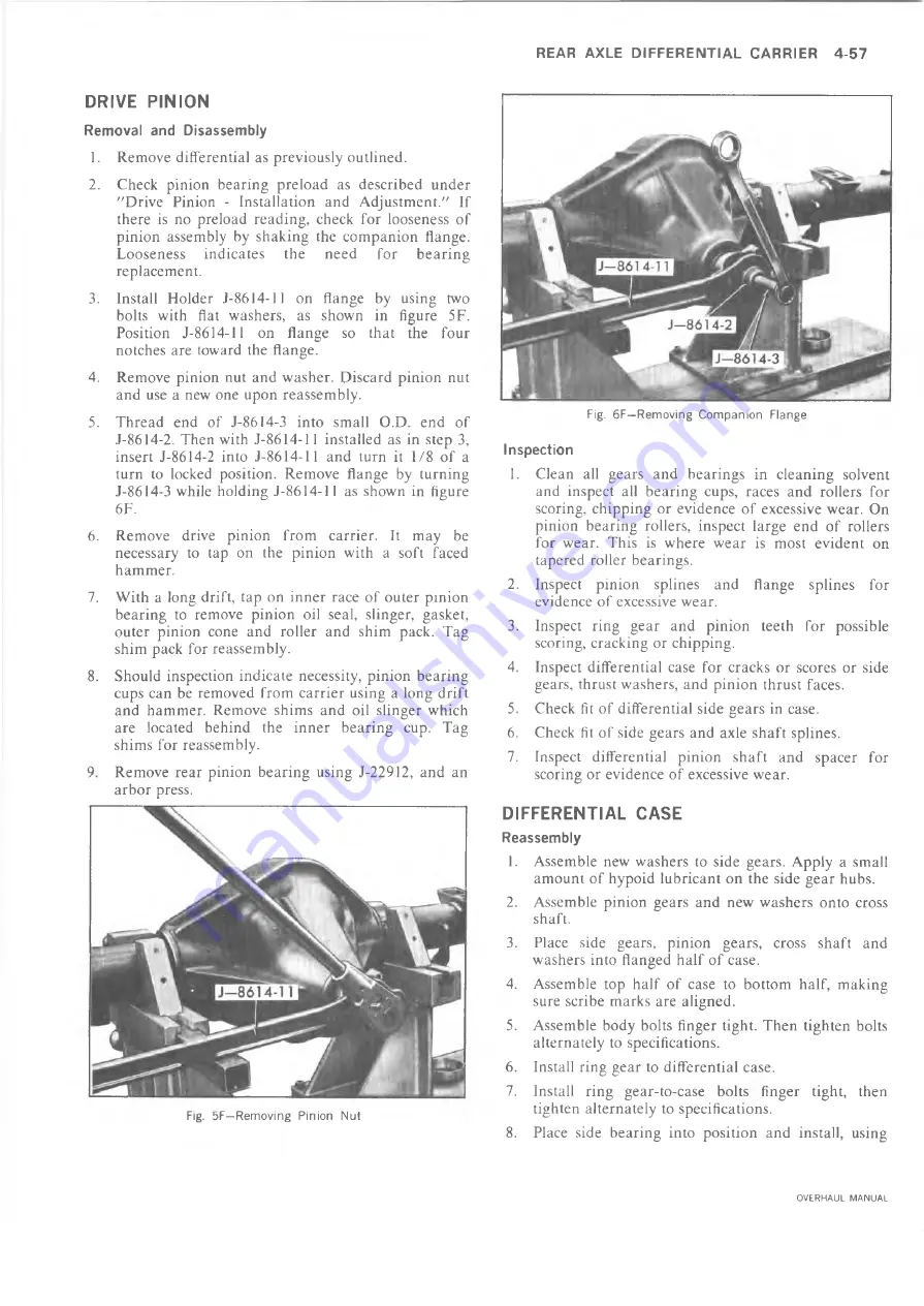 Chevrolet 10 series 1973 Overhaul Manual Download Page 88