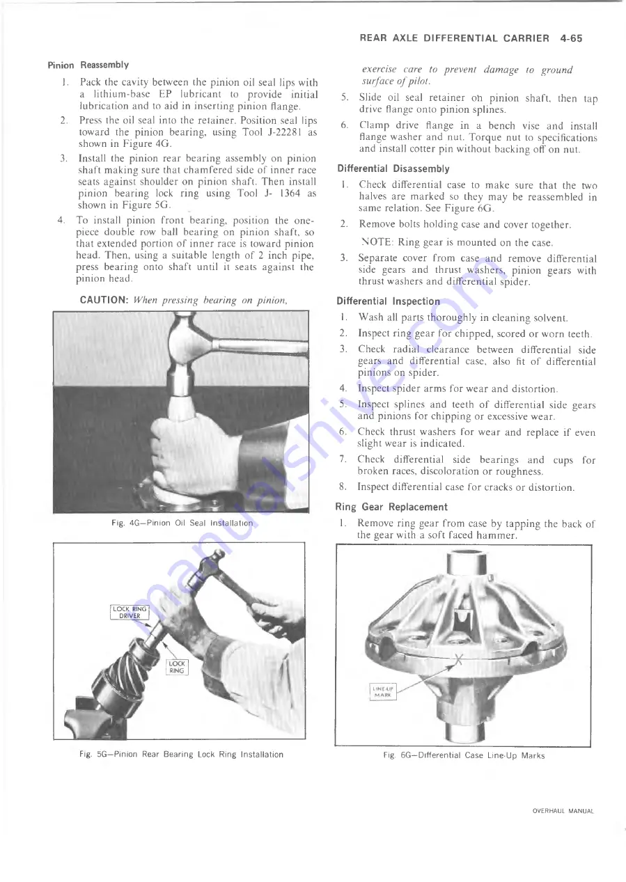 Chevrolet 10 series 1973 Overhaul Manual Download Page 96