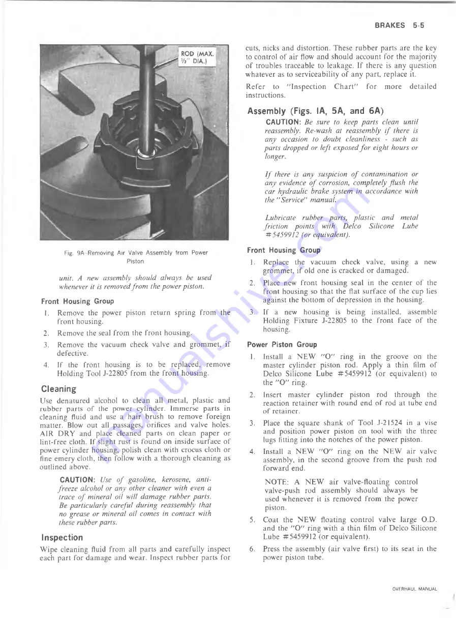 Chevrolet 10 series 1973 Overhaul Manual Download Page 108