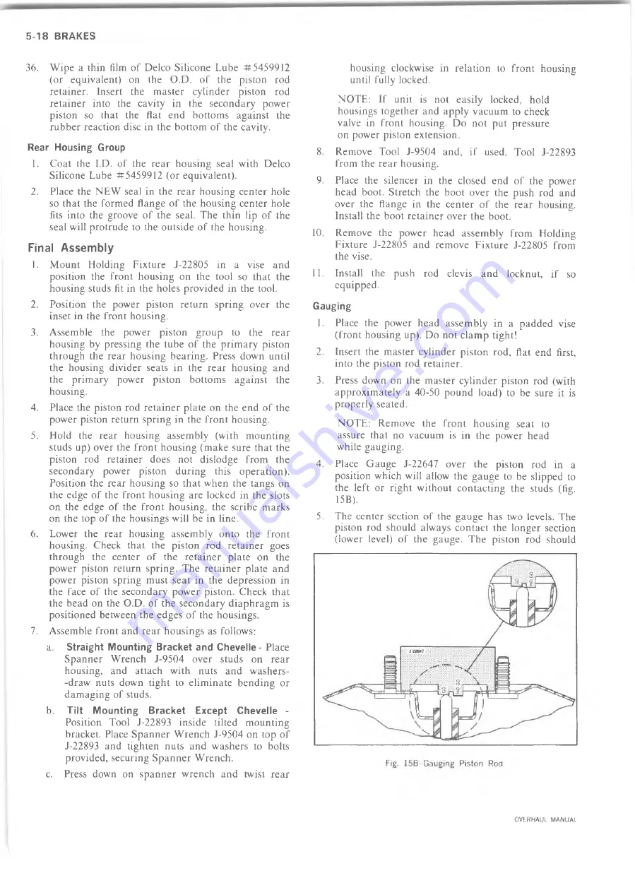 Chevrolet 10 series 1973 Overhaul Manual Download Page 121