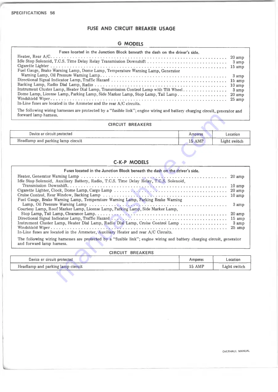 Chevrolet 10 series 1973 Overhaul Manual Download Page 515