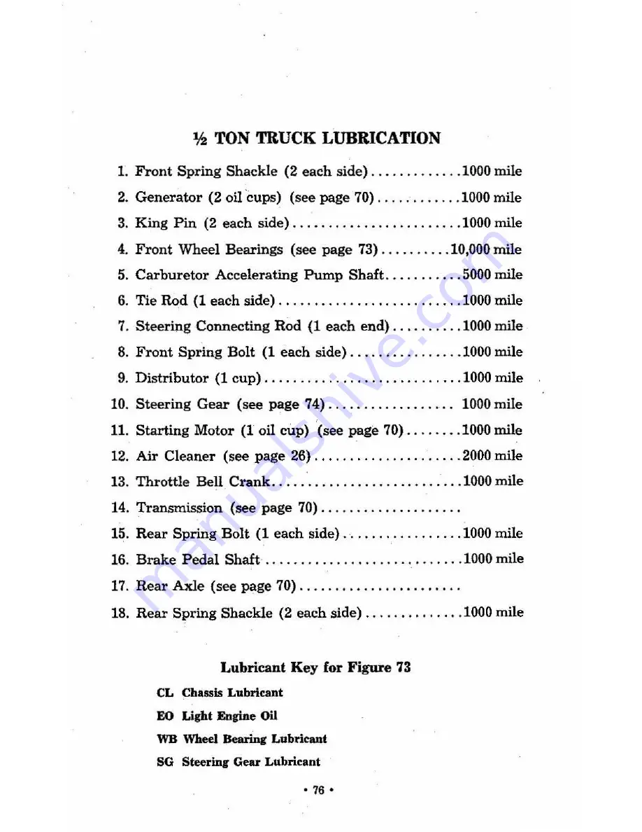 Chevrolet 1948 heavy duty Operator'S Manual Download Page 78