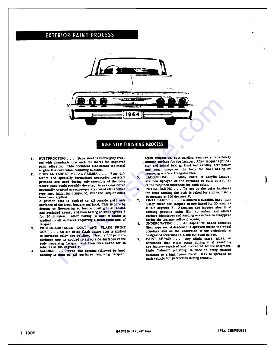 Chevrolet 1964 Bel Air 15-1611 Manual Download Page 25