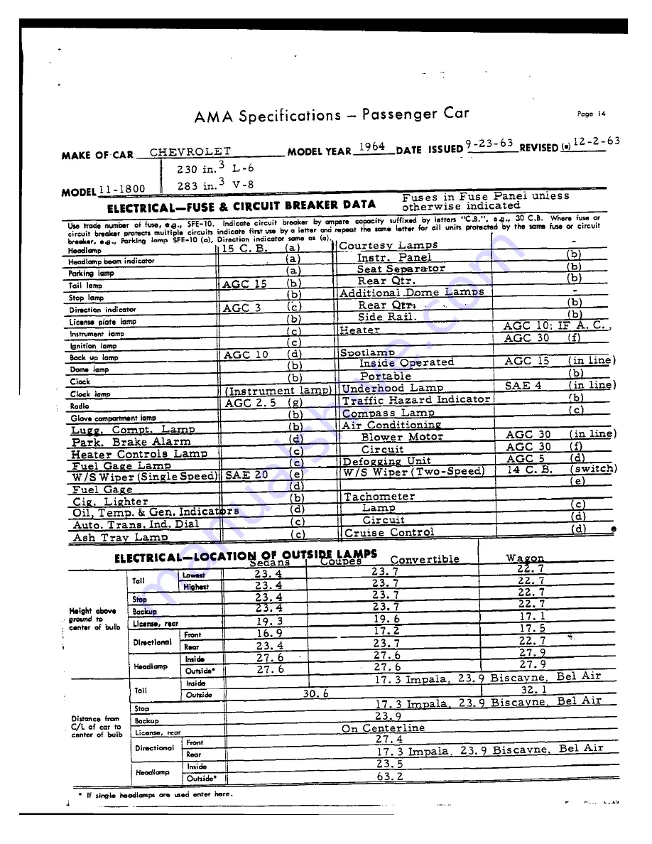 Chevrolet 1964 Bel Air 15-1611 Manual Download Page 136
