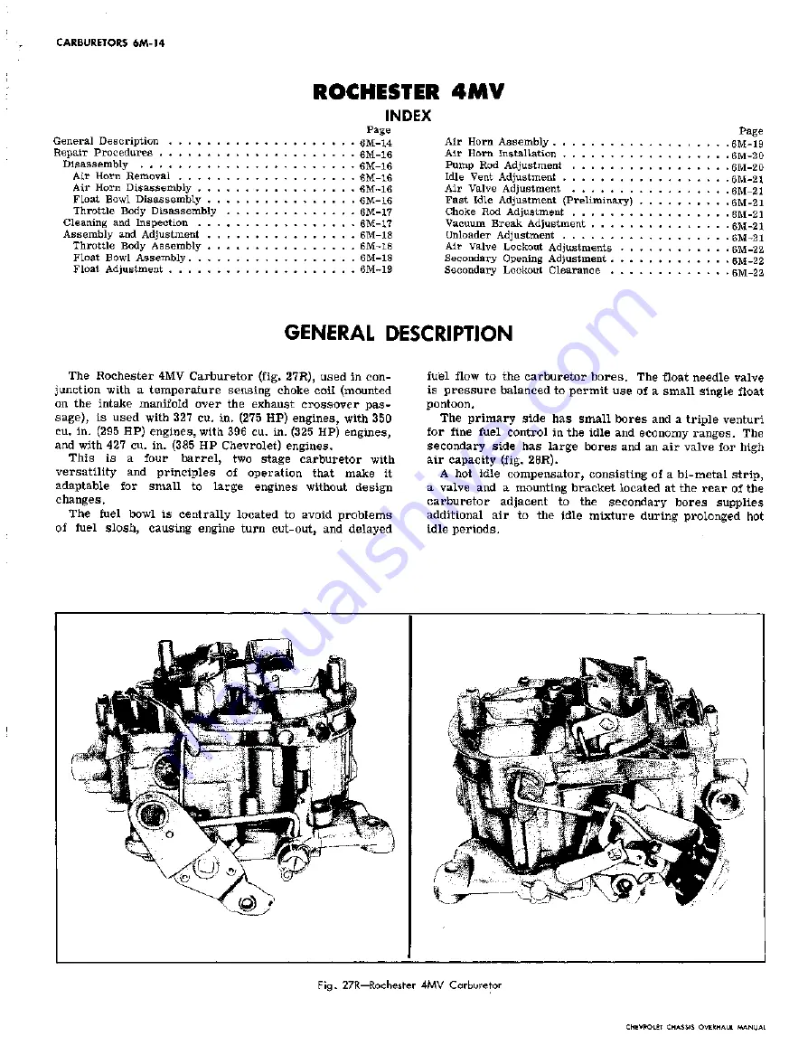 Chevrolet 1967 CAMARO Overhaul Manual Download Page 106