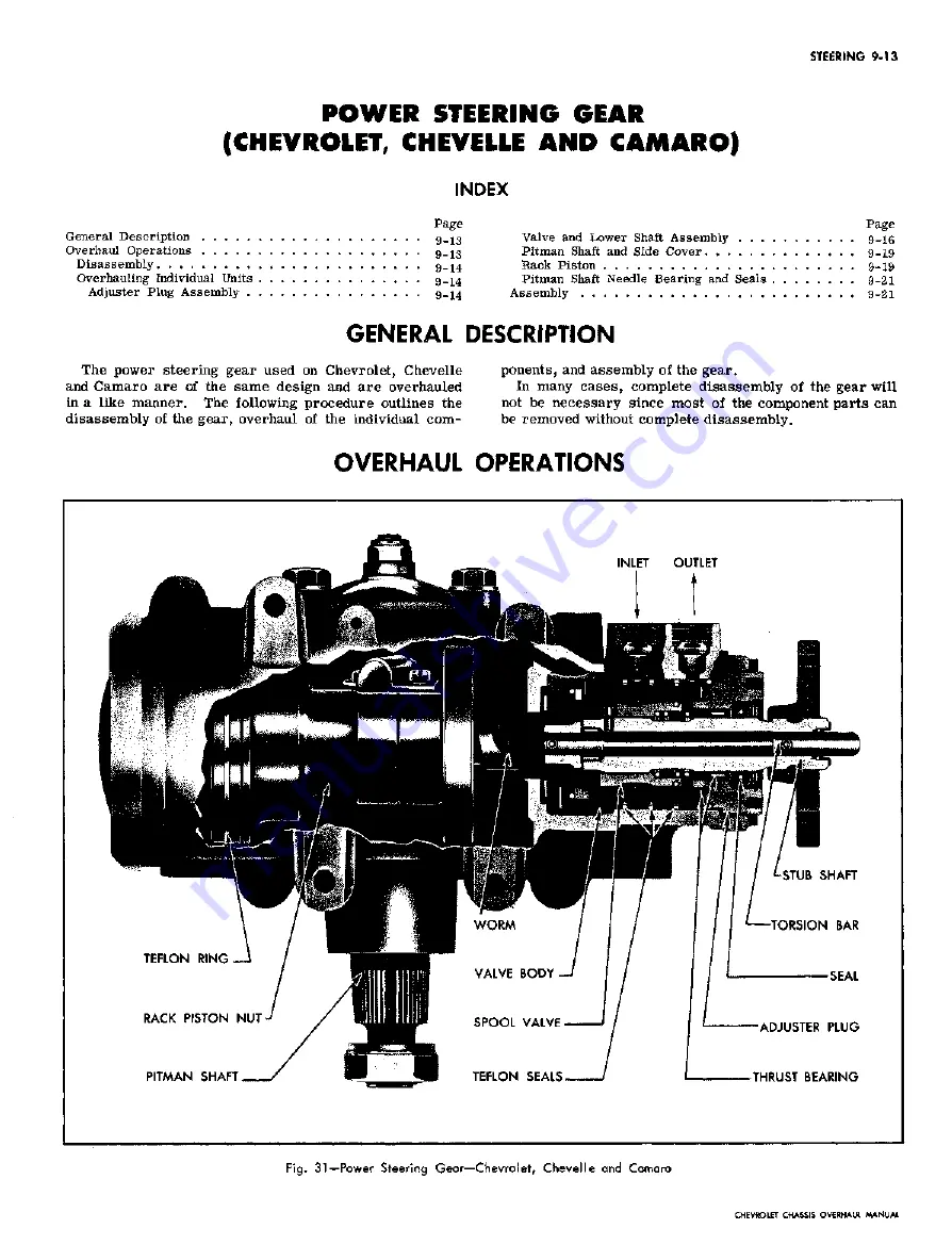 Chevrolet 1967 CAMARO Overhaul Manual Download Page 281