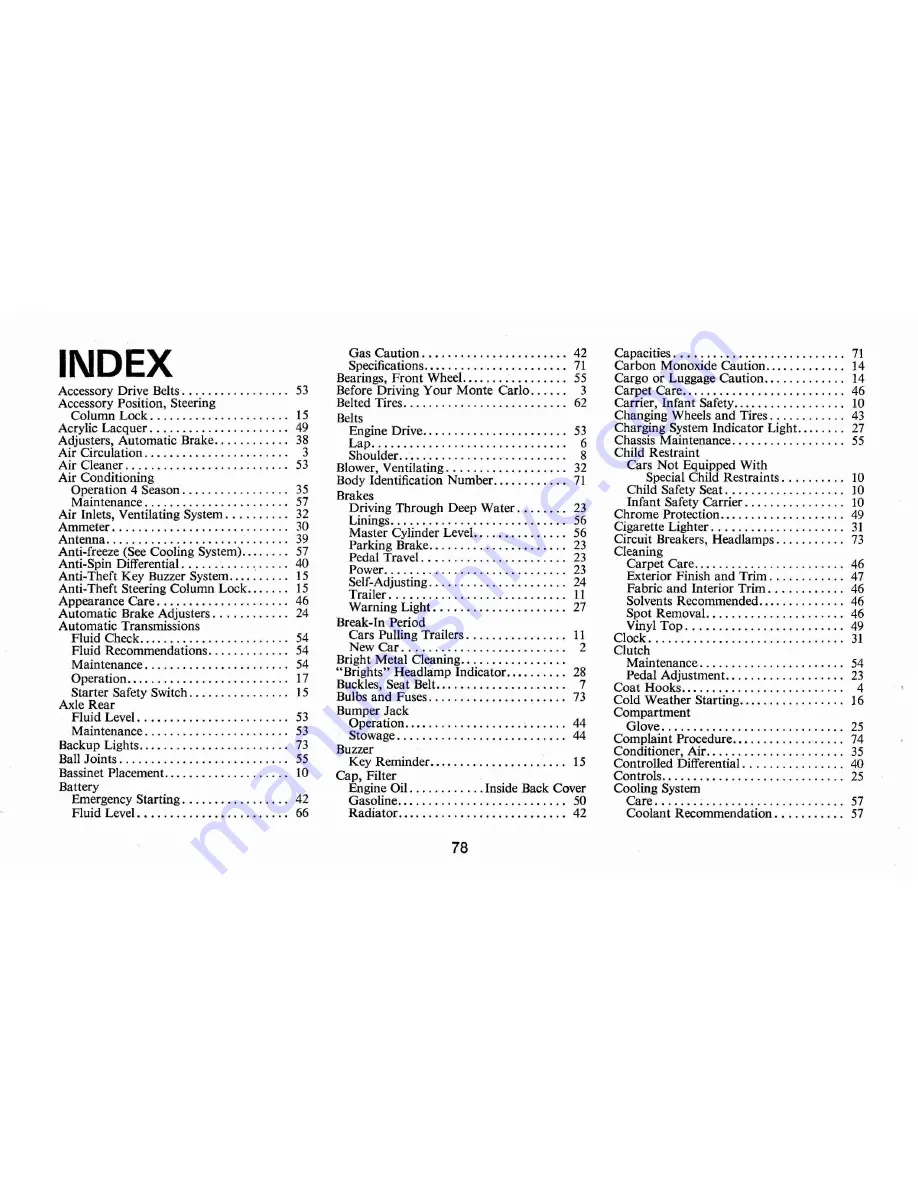 Chevrolet 1973 Monte Carlo Owner'S Manual Download Page 81