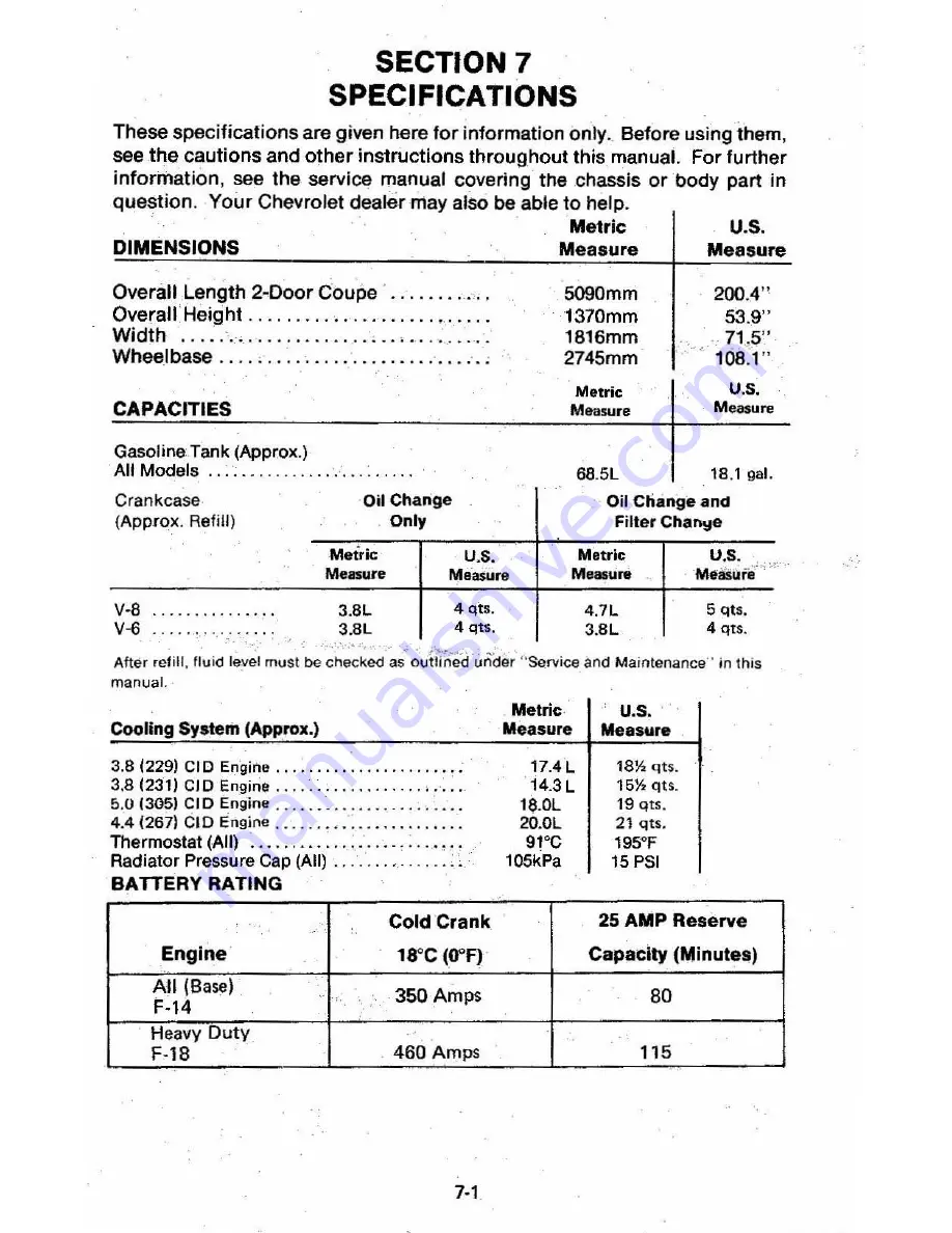 Chevrolet 1981 MONTE CARLO Owner'S Manual Download Page 92