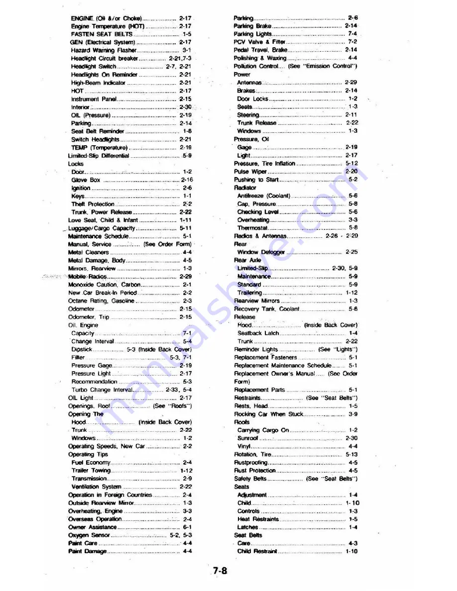 Chevrolet 1981 MONTE CARLO Owner'S Manual Download Page 99