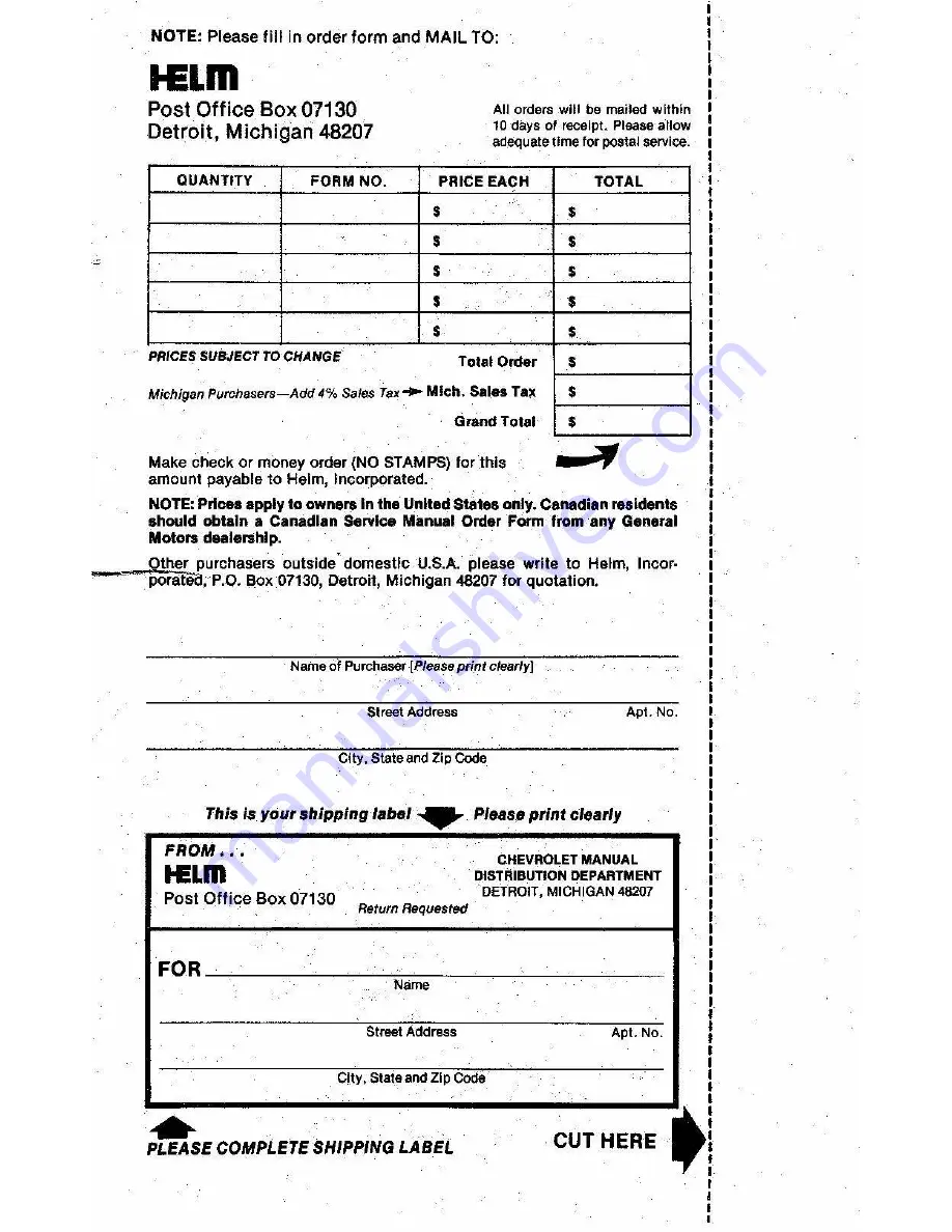 Chevrolet 1981 MONTE CARLO Owner'S Manual Download Page 103