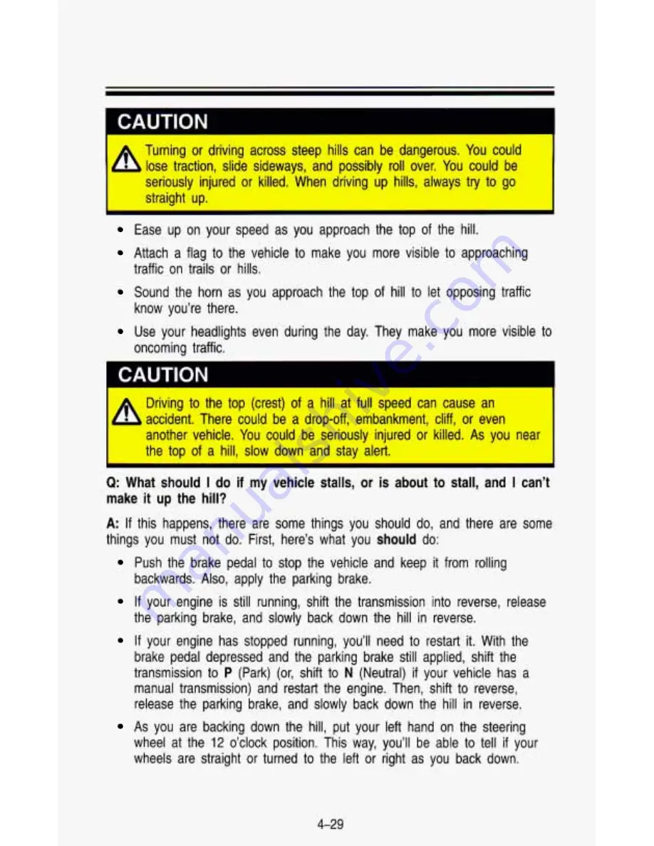 Chevrolet 1993 Blazer Owner'S Manual Download Page 196