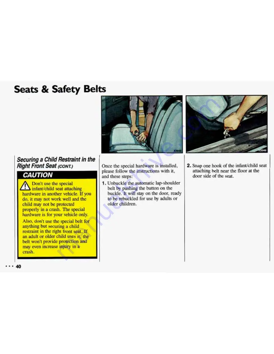 Chevrolet 1993 Cavalier Owner'S Manual Download Page 42