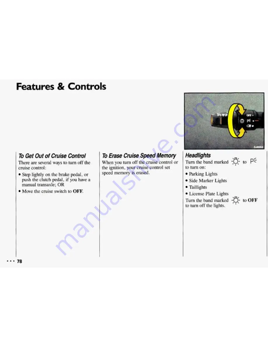 Chevrolet 1993 Cavalier Owner'S Manual Download Page 80