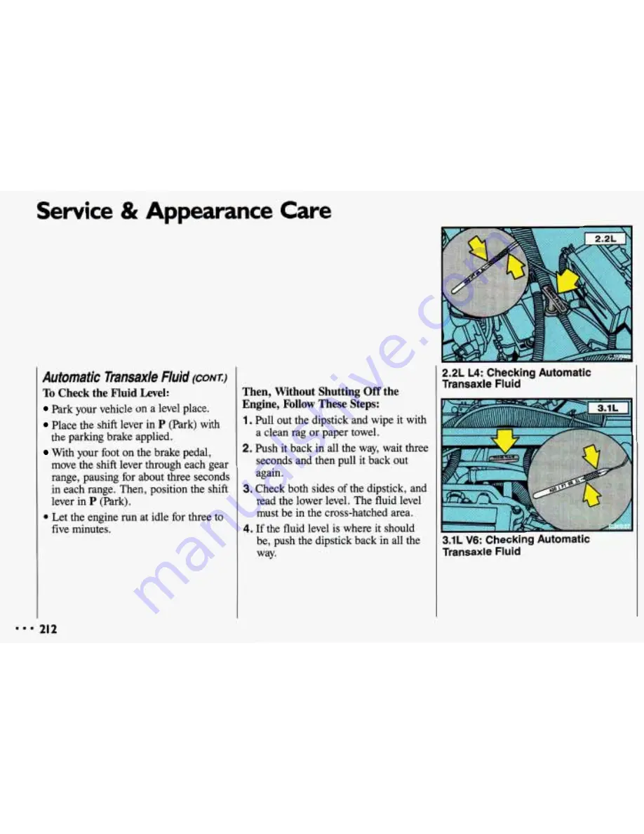 Chevrolet 1993 Cavalier Owner'S Manual Download Page 214