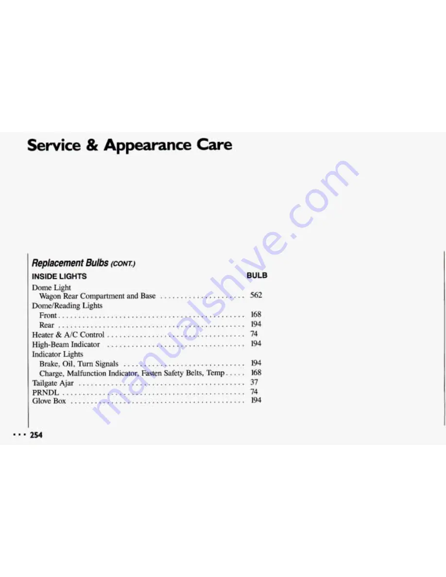 Chevrolet 1993 Cavalier Owner'S Manual Download Page 256