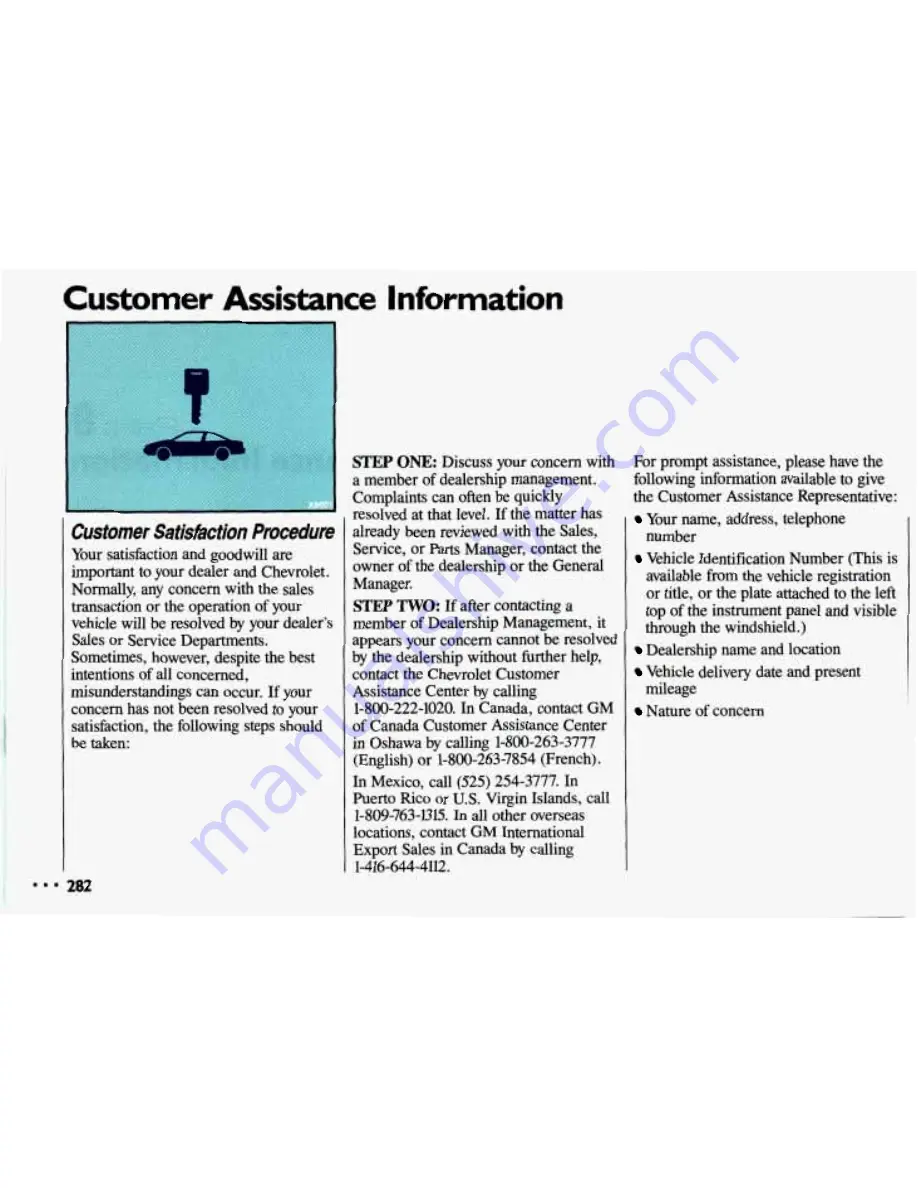 Chevrolet 1993 Cavalier Owner'S Manual Download Page 284