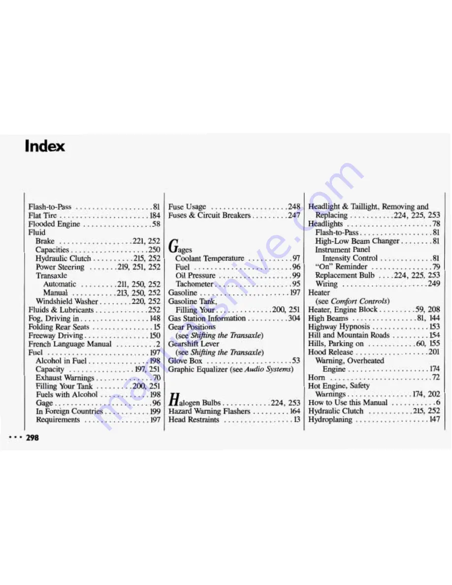 Chevrolet 1993 Cavalier Owner'S Manual Download Page 300