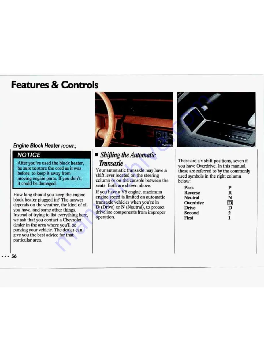 Chevrolet 1993 Lumina Owner'S Manual Download Page 58