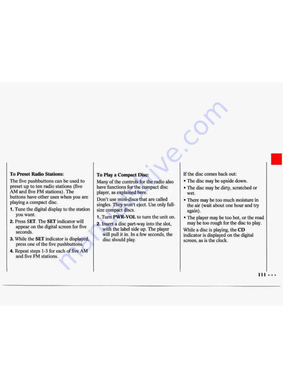 Chevrolet 1993 Lumina Owner'S Manual Download Page 113