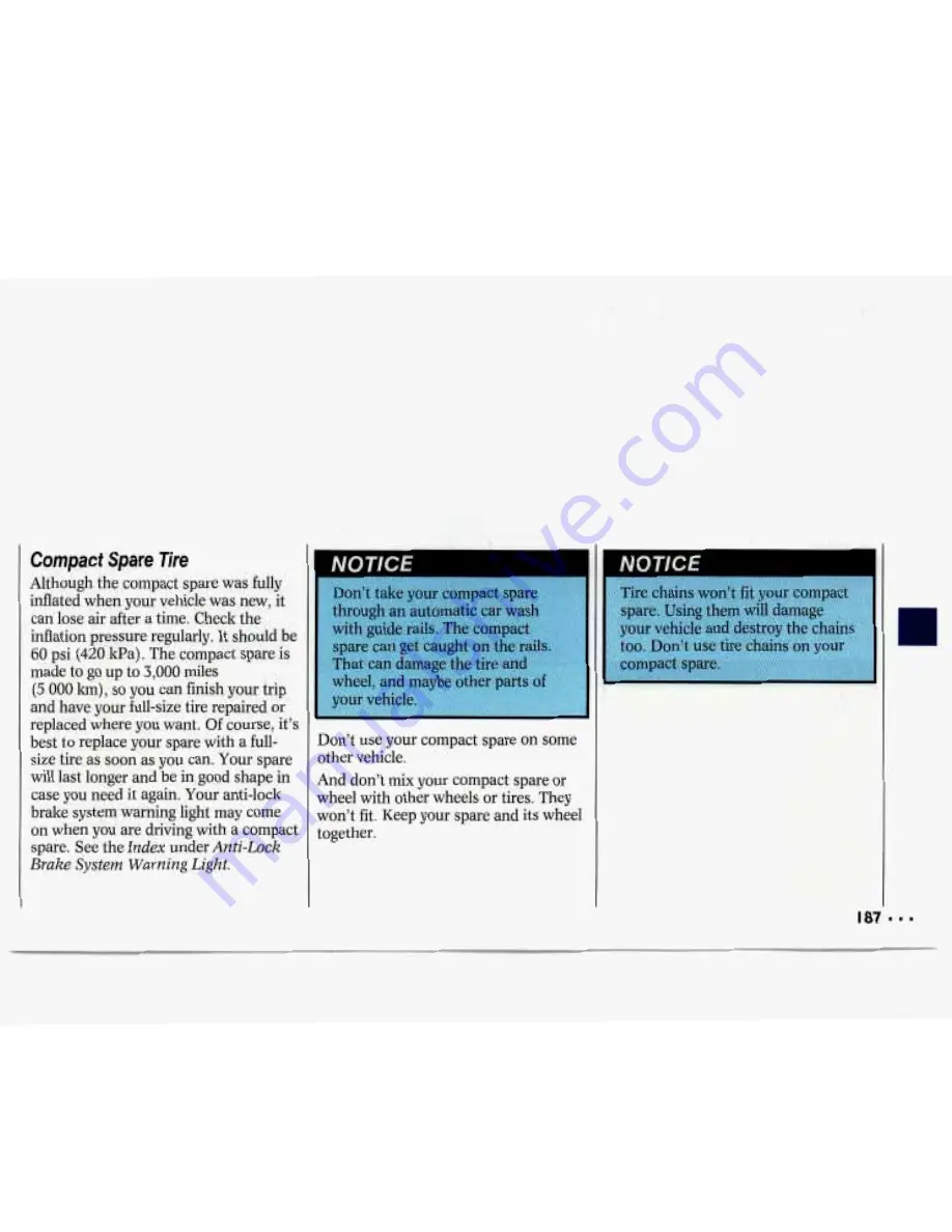 Chevrolet 1993 Lumina Owner'S Manual Download Page 189