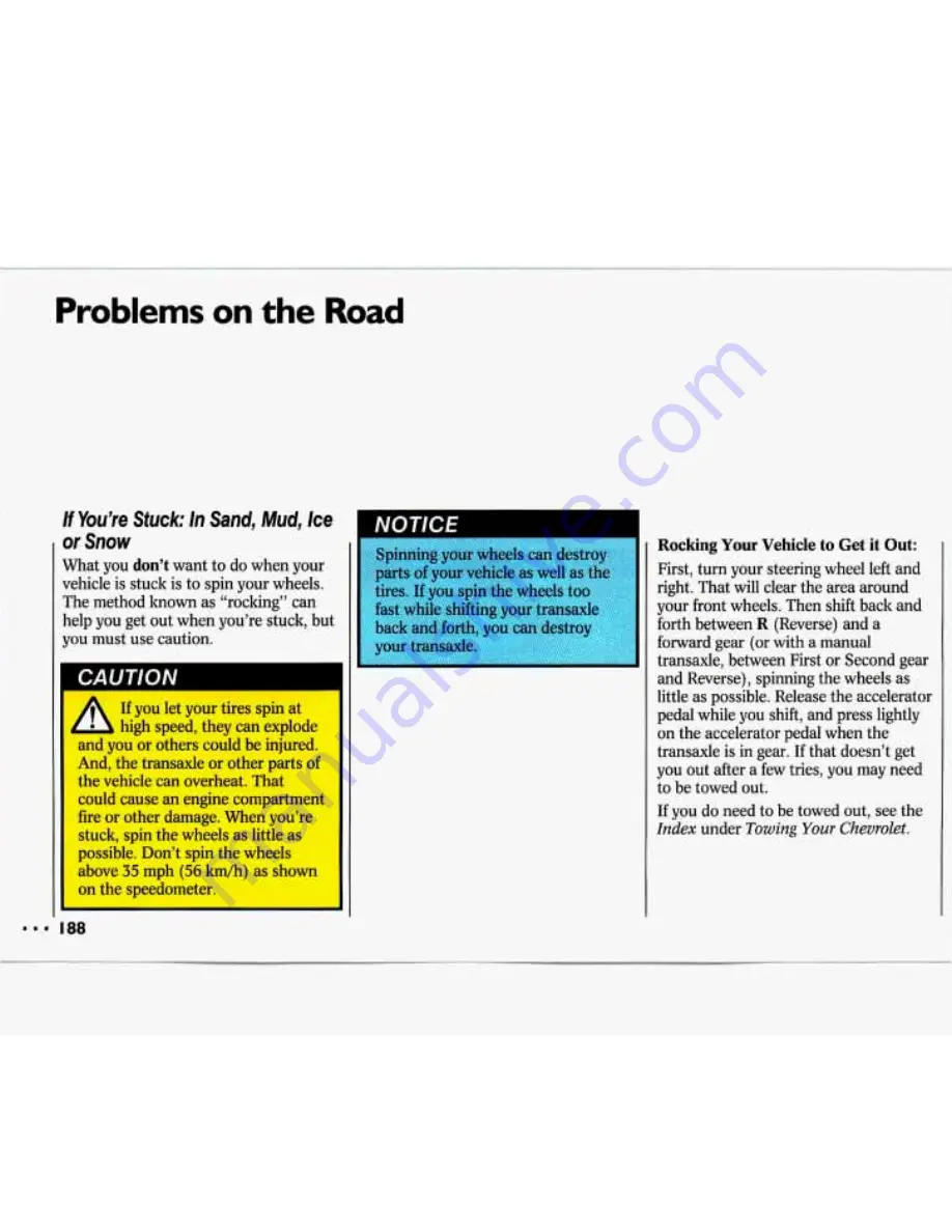 Chevrolet 1993 Lumina Owner'S Manual Download Page 190