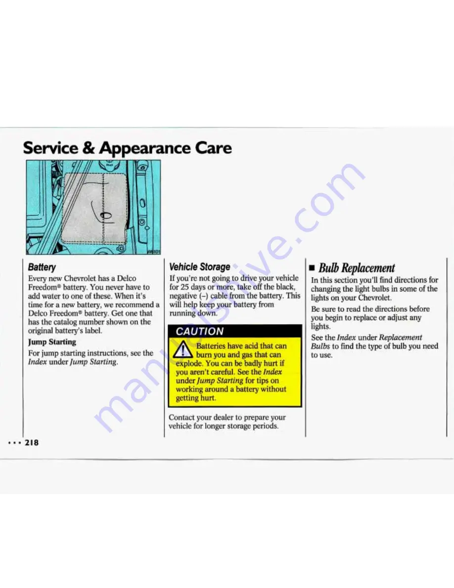 Chevrolet 1993 Lumina Owner'S Manual Download Page 220