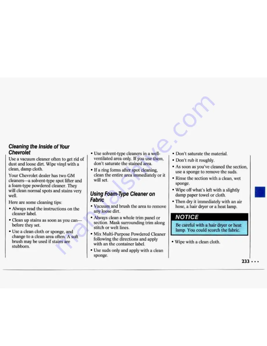 Chevrolet 1993 Lumina Owner'S Manual Download Page 235