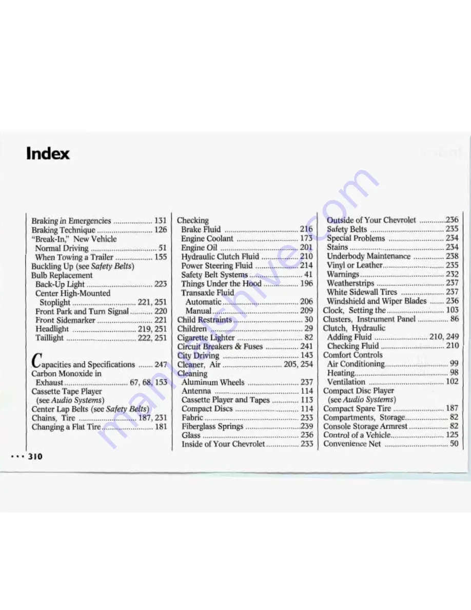 Chevrolet 1993 Lumina Owner'S Manual Download Page 312