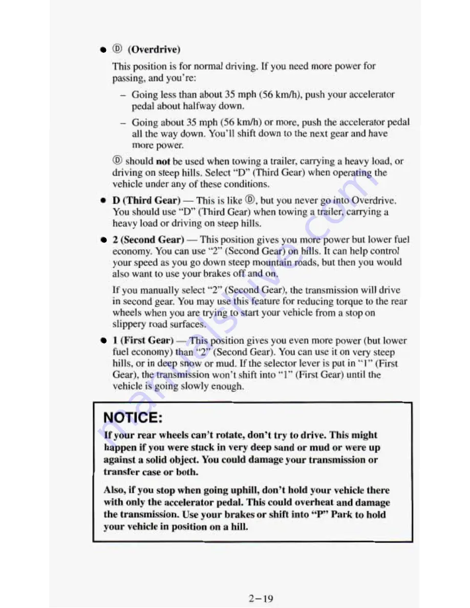 Chevrolet 1994 Astro Cargo Owner'S Manual Download Page 79