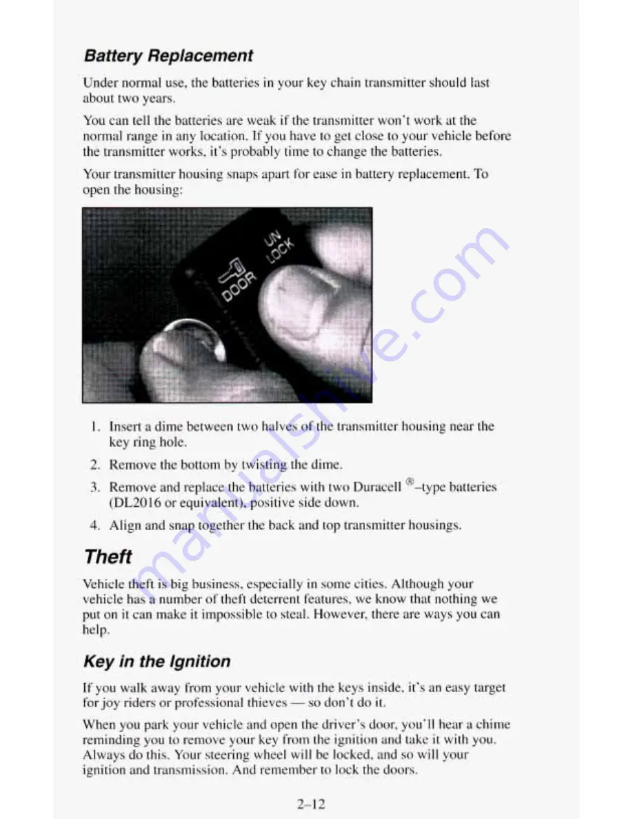 Chevrolet 1995 Astro Cargo Owner'S Manual Download Page 66