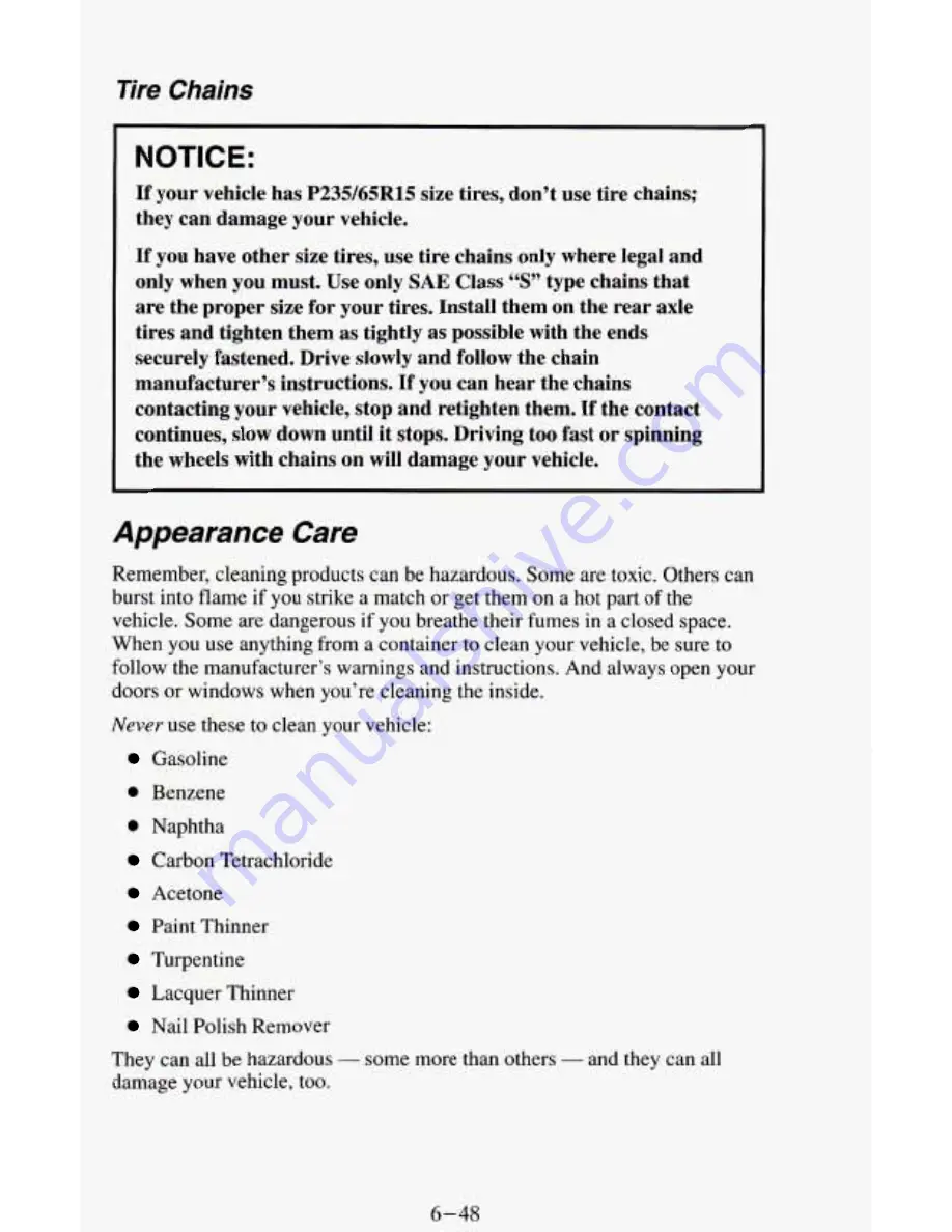 Chevrolet 1995 Astro Cargo Owner'S Manual Download Page 256