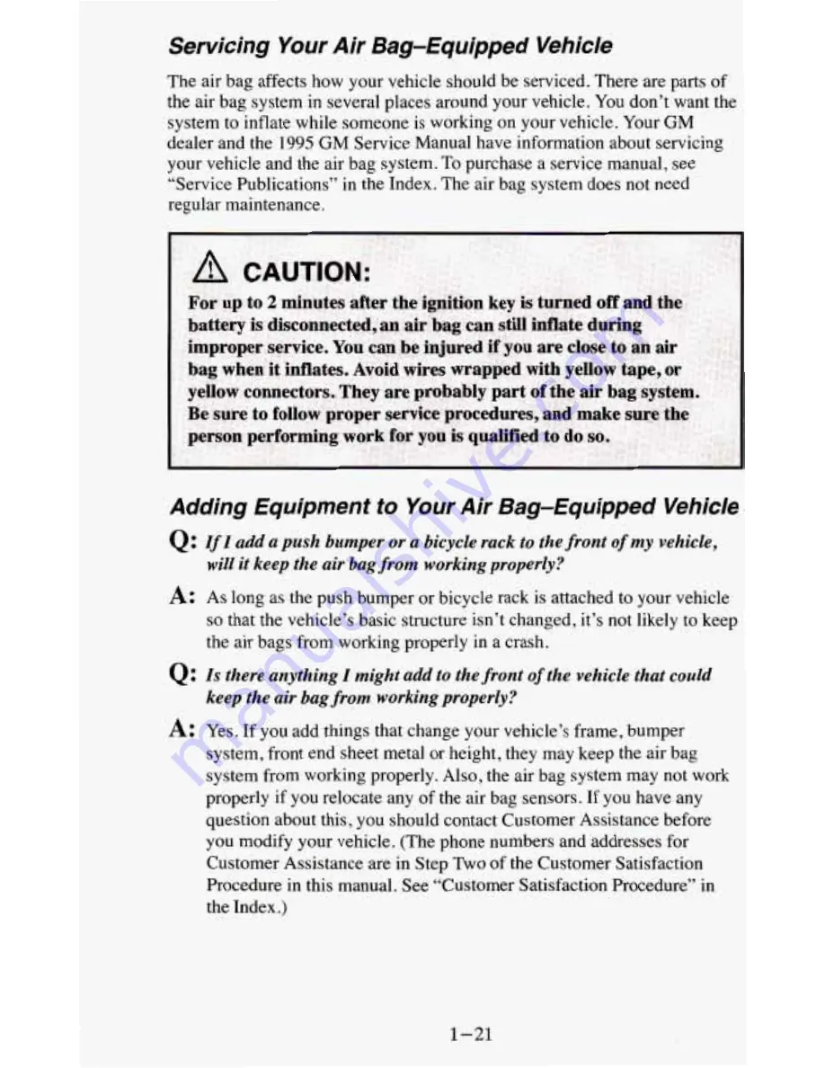 Chevrolet 1995 Blazer Owner'S Manual Download Page 31