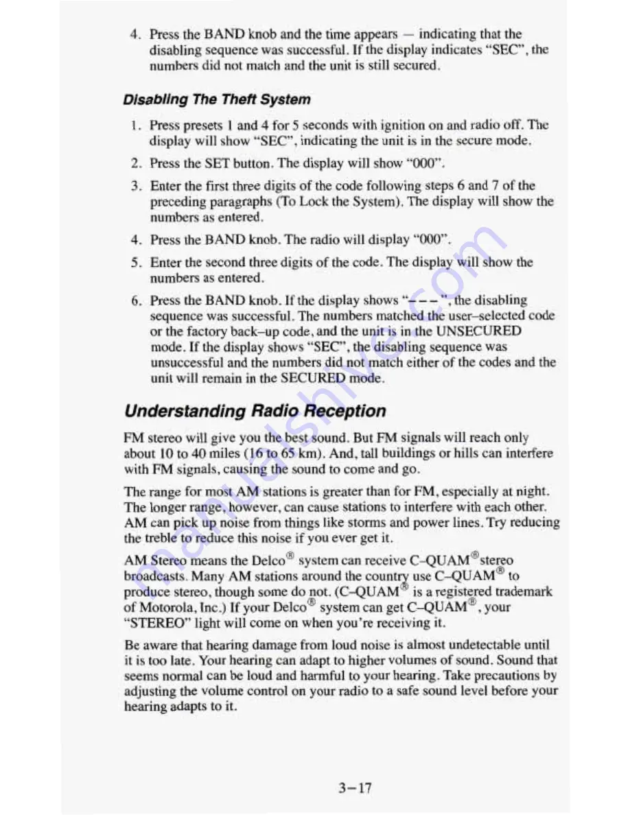 Chevrolet 1995 Blazer Owner'S Manual Download Page 151