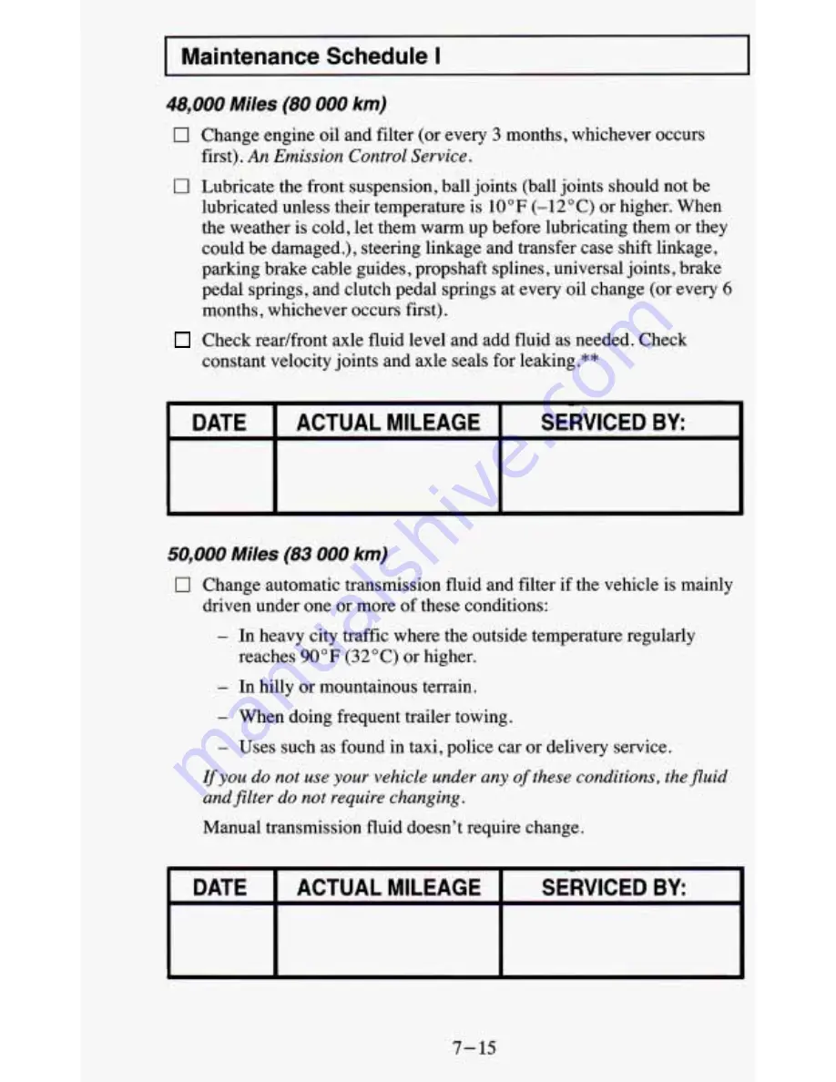 Chevrolet 1995 Blazer Owner'S Manual Download Page 327