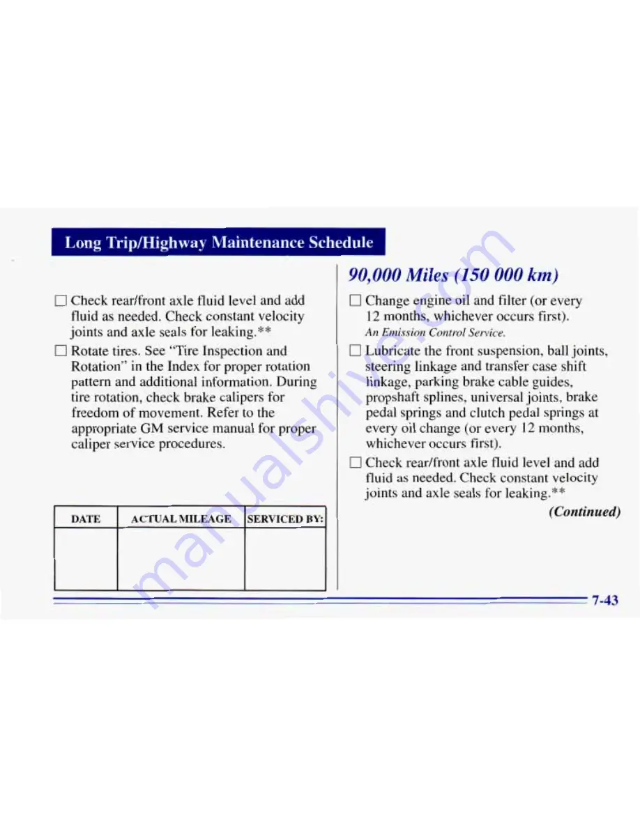 Chevrolet 1996 Blazer Owner'S Manual Download Page 355