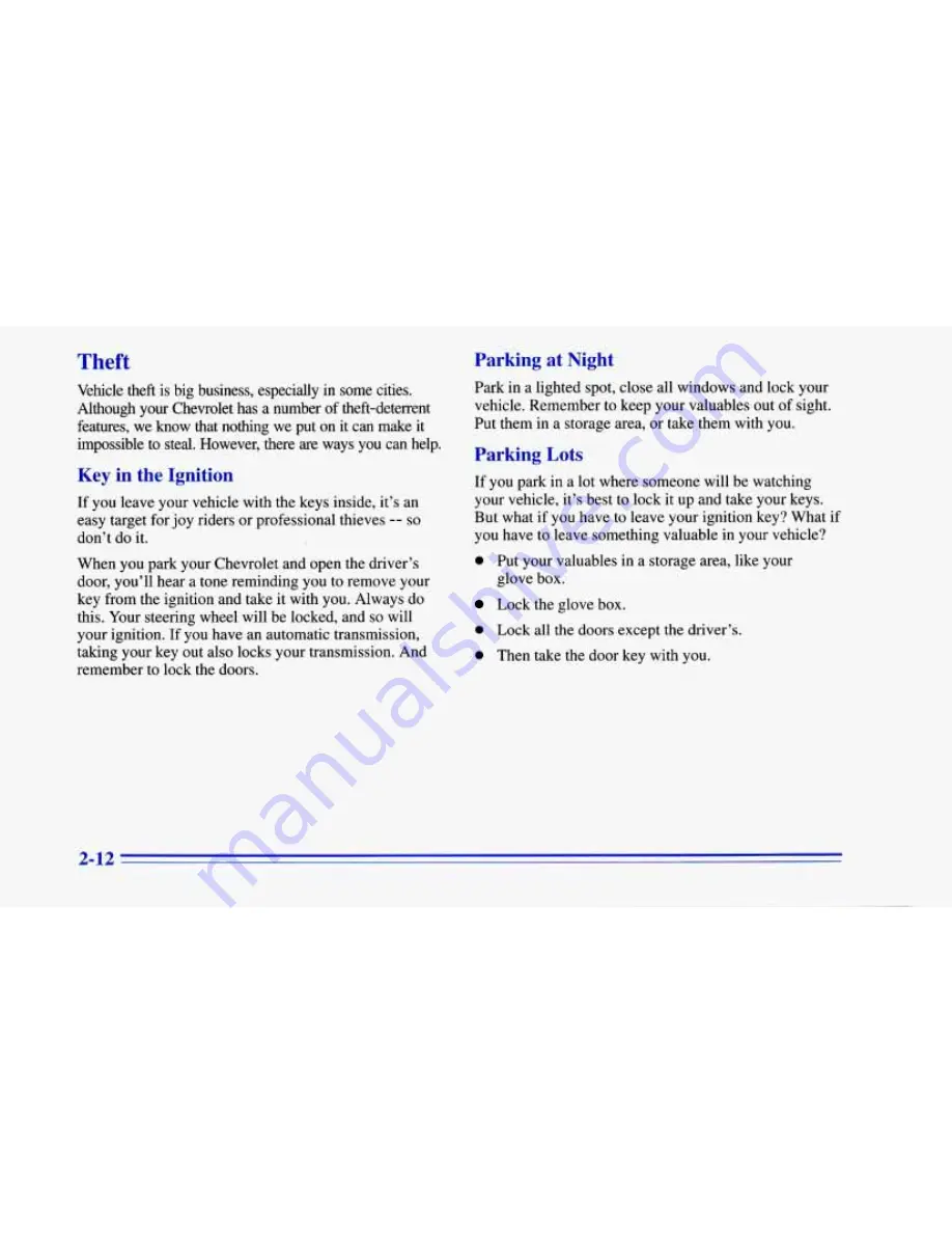 Chevrolet 1996 Camaro Owner'S Manual Download Page 67