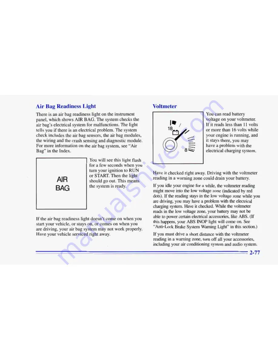 Chevrolet 1996 Camaro Owner'S Manual Download Page 132